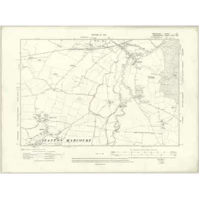 1910 Map of Berkshire I.SE, 1914 Print
