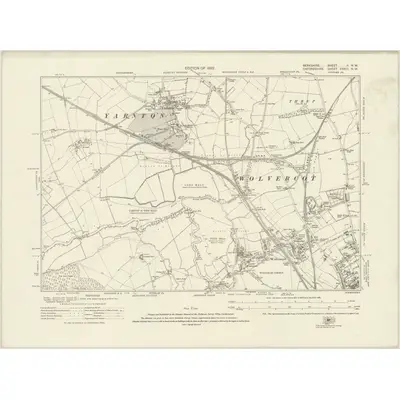 1911 Map of Berkshire II.NW, 1922 Print