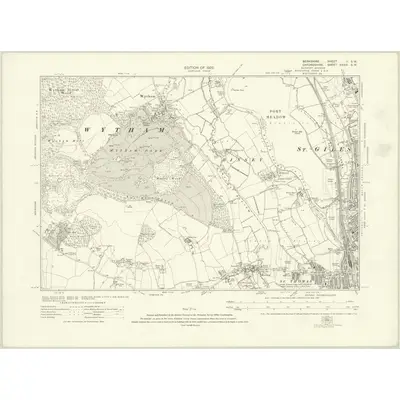 1911 Map of Berkshire II.SW, 1922 Print
