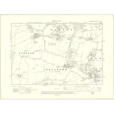 1910 Map of Berkshire IX.NE, 1914 Print