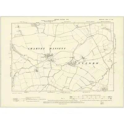 1898 Map of Berkshire IX.SW, 1900 Print