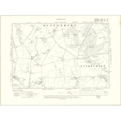 1909 Map of Berkshire LIA.NE, 1913 Print