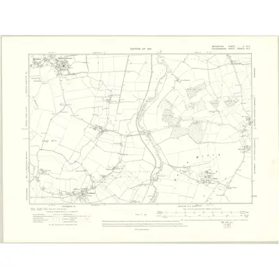 1910 Map of Berkshire V.NE, 1914 Print