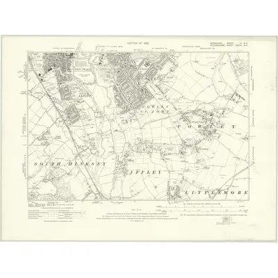1910 Map of Berkshire VI.NE, 1922 Print