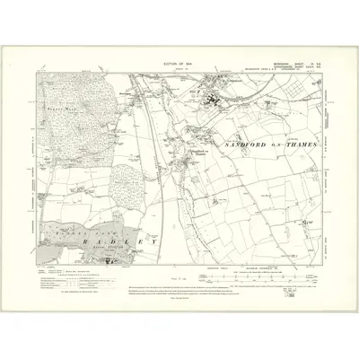 1910 Map of Berkshire VI.SE, 1914 Print