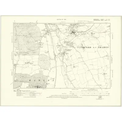 1910 Map of Berkshire VI.SE, 1922 Print