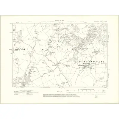 1910 Map of Berkshire VI.SW, 1914 Print