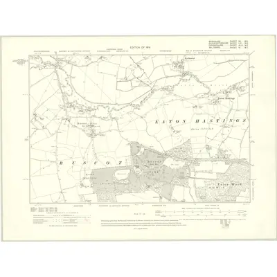 1910 Map of Berkshire VII.NE, 1914 Print