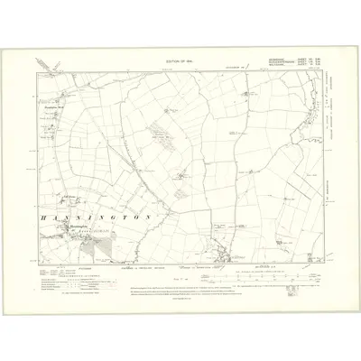 1910 Map of Berkshire VII.SW, 1914 Print