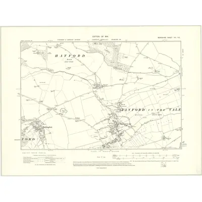 1910 Map of Berkshire VIII.SE, 1914 Print