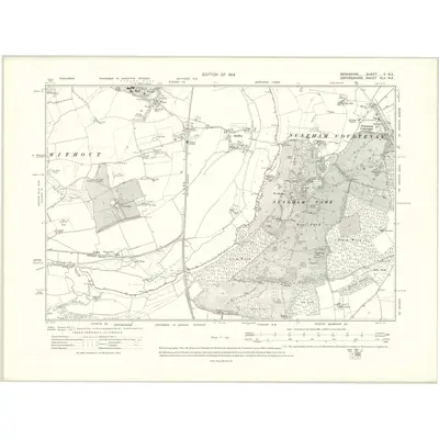 1910 Map of Berkshire X.NE, 1914 Print