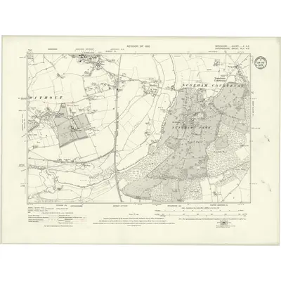 1932 Map of Berkshire X.NE, 1933 Print