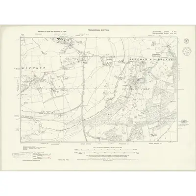 1938 Map of Berkshire X.NE, 1944 Print
