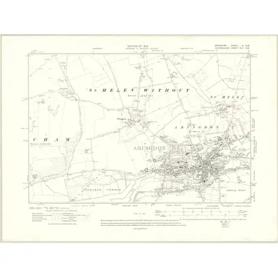 1910 Map of Berkshire X.NW, 1914 Print