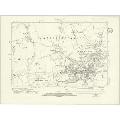 1932 Map of Berkshire X.NW, 1934 Print