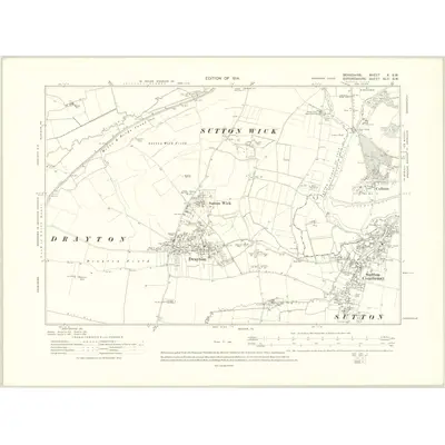 1910 Map of Berkshire X.SW, 1914 Print
