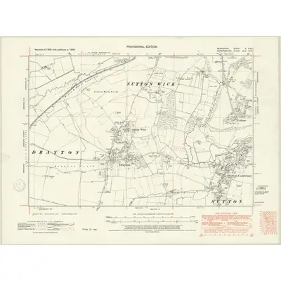 1938 Map of Berkshire X.SW, 1947 Print