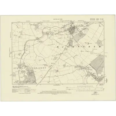 1910 Map of Berkshire XII.NW, 1925 Print