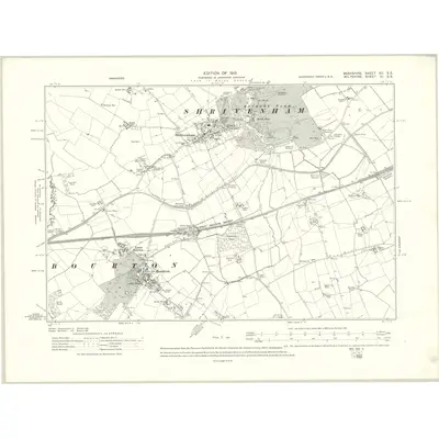 1910 Map of Berkshire XII.SE, 1913 Print