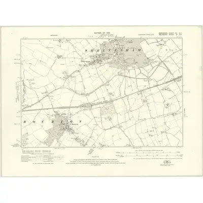 1910 Map of Berkshire XII.SE, 1925 Print