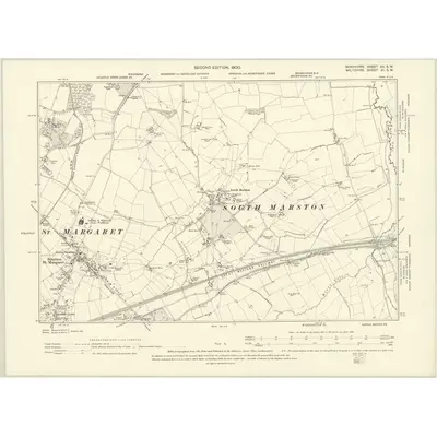 1898 Map of Berkshire XII.SW, 1900 Print