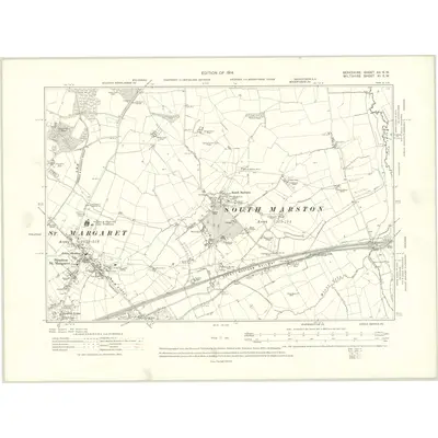 1910 Map of Berkshire XII.SW, 1914 Print