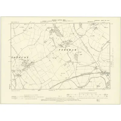 1898 Map of Berkshire XIII.NW, 1900 Print