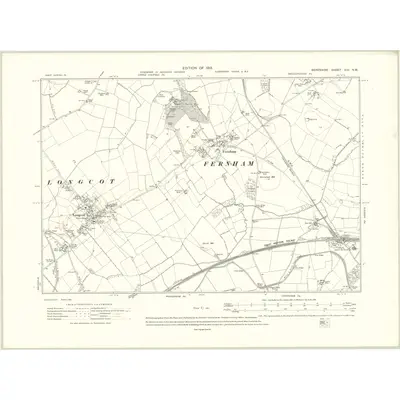 1910 Map of Berkshire XIII.NW, 1913 Print