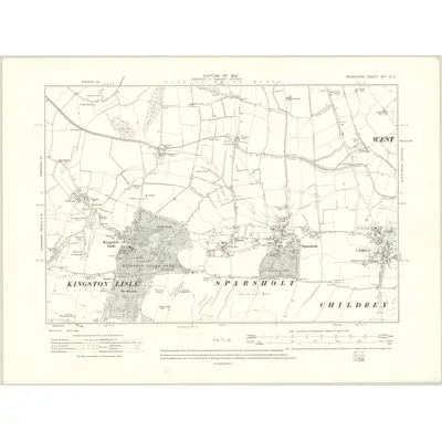 1910 Map of Berkshire XIII.SE, 1913 Print