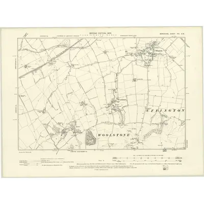 1898 Map of Berkshire XIII.SW, 1900 Print