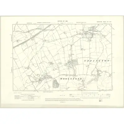 1910 Map of Berkshire XIII.SW, 1913 Print