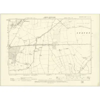 1898 Map of Berkshire XIV.NE, 1900 Print