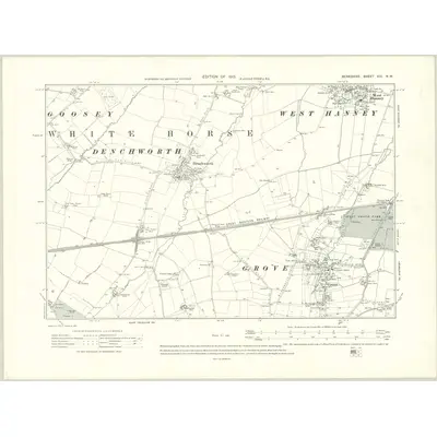 1910 Map of Berkshire XIV.NW, 1913 Print