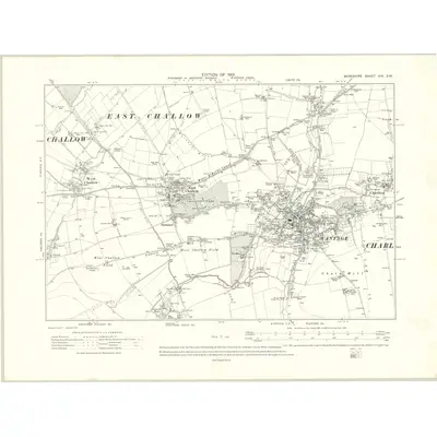 1910 Map of Berkshire XIV.SW, 1913 Print