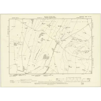 1898 Map of Berkshire XIX.NE, 1900 Print
