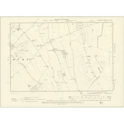 1898 Map of Berkshire XIX.NW, 1900 Print