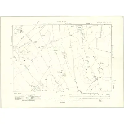 1910 Map of Berkshire XIX.NW, 1913 Print