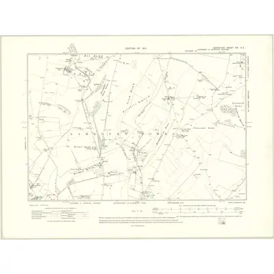1910 Map of Berkshire XIX.SE, 1913 Print
