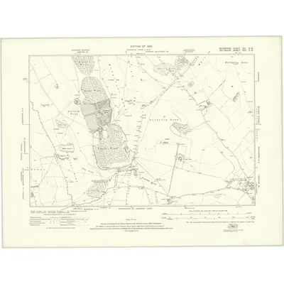 1910 Map of Berkshire XIX.SW, 1925 Print