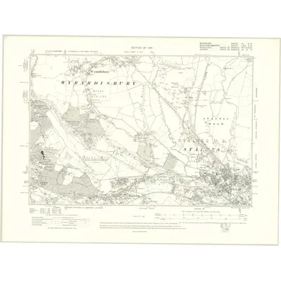 1910 Map of Berkshire XL.NE, 1914 Print