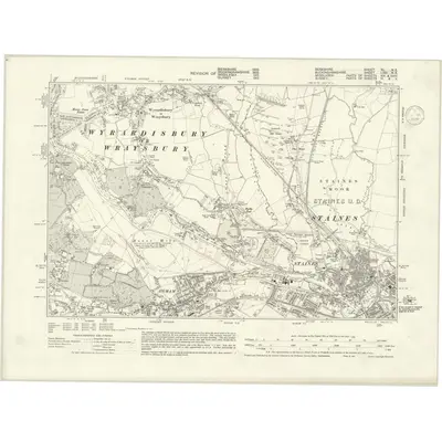 1932 Map of Berkshire XL.NE, 1936 Print