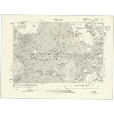 1910 Map of Berkshire XL.NW, 1914 Print