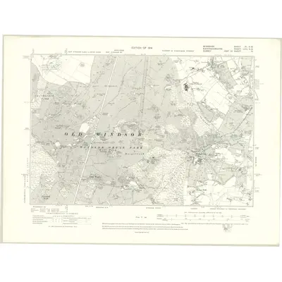 1932 Map of Berkshire XL.NW, 1934 Print