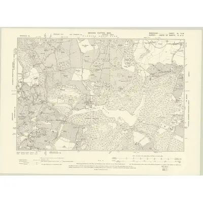 1897 Map of Berkshire XL.SW, 1900 Print