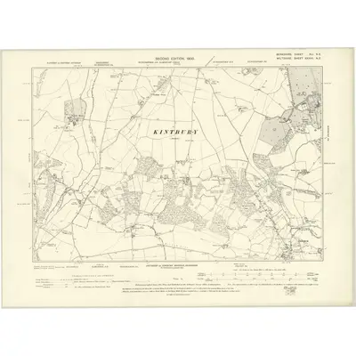 1899 Map of Berkshire XLI.NE, 1900 Print