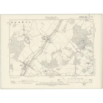 1899 Map of Berkshire XLI.NW, 1900 Print