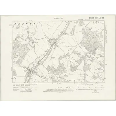 1909 Map of Berkshire XLI.NW, 1926 Print