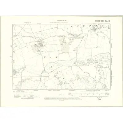 1909 Map of Berkshire XLI.SE, 1913 Print