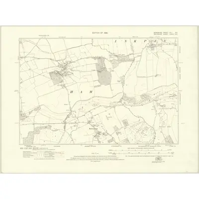 1909 Map of Berkshire XLI.SE, 1933 Print