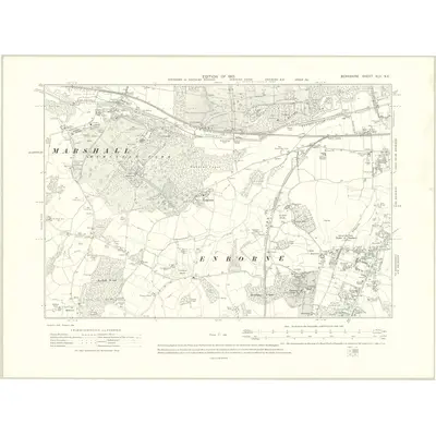1909 Map of Berkshire XLII.NE, 1913 Print